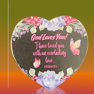 God Loves You Heart Magnet 10cm x 9.5cm