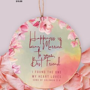 Happiness Wooden Hanging 11 x 11