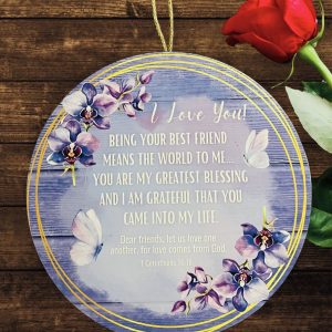 I Love You Wooden Hanging 11 x 11