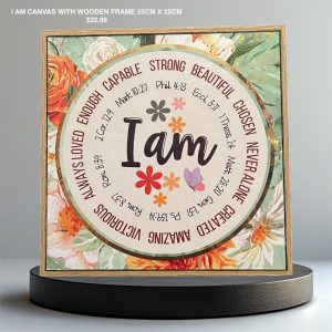 I Am Canvas With Wooden Frame 25cm x 25cm