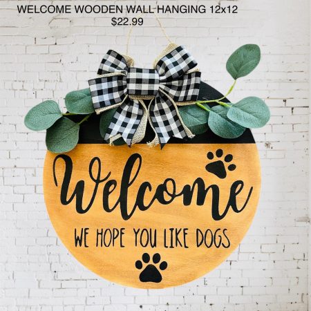 Welcome Wooden Wall Hanging 12x12