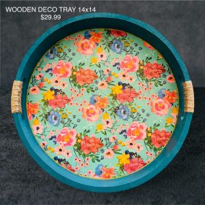 Wooden Decor Tray 14x14