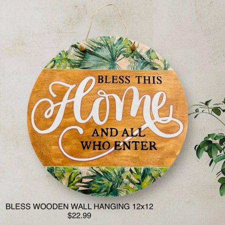 Bless Wooden Wall Hanging 12x12