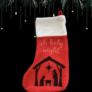 Christmas Stocking Oh Holy Night 42CM