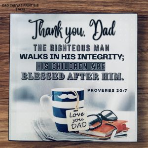Dad Canvas Print 8×8